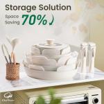 19-Piece Nonstick Pots and Pans Set with Detachable Handles