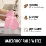 Pink Silicone Oven Mitts with Thick Cotton Lining