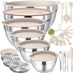 26-Piece Stainless Steel Mixing Bowls Set