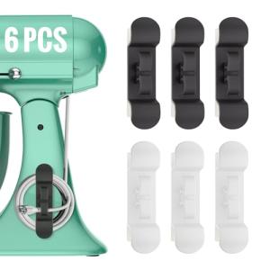 6-Pack Kitchen Appliance Cord Organizers, Black & White