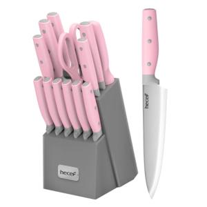 14-Piece Kitchen Knife Block Set with Sharpener