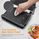 Aigostar 1000W Panini Press Grill with Non-Stick Plates