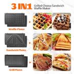 Aigostar 3-in-1 Sandwich Maker and Waffle Press