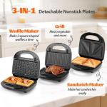 Aigostar 3-in-1 Sandwich Maker and Waffle Press