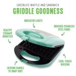 GreenLife Electric Waffle Sandwich Maker and Toaster