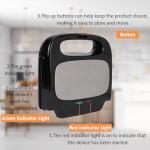 800W Sandwich Maker with Non-Stick Plates