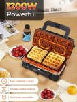 3-in-1 Sandwich and Waffle Maker with Removable Plates