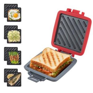 Microwave Sandwich Maker and Panini Press, Red