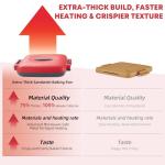 Microwave Sandwich Maker and Panini Press, Red