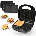 3-in-1 Electric Sandwich Maker and Waffle Iron
