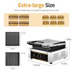 Commercial Electric Panini Press with Adjustable Temp