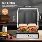 1600W Non-Stick Panini Press and Sandwich Maker