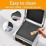 Commercial Electric Panini Press with Adjustable Temp
