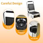 Commercial Electric Panini Press with Adjustable Temp