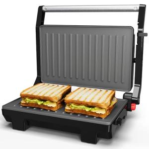 Sunvivi Electric Panini Press Grill with Locking Lid