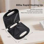 NPYELP 800W Non-Stick Sandwich Maker and Press