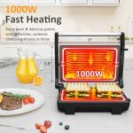 Sunvivi Electric Panini Press Grill with Locking Lid