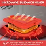 Red Microwave Sandwich Maker and Toast Panini Press