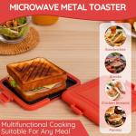 Red Microwave Sandwich Maker and Toast Panini Press