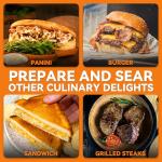 Electric Panini Press and Griddle Sandwich Maker