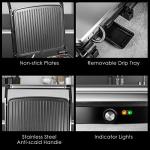 OSTBA Adjustable Temp Panini Press Grill, 4-Slice