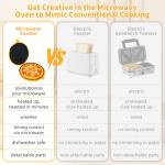 SIRUOO 5-in-1 Microwave Grill and Toast Maker