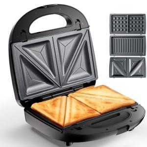 KEENSTAR 3-in-1 Electric Grill, Waffle & Sandwich Maker