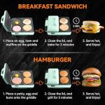 Breakfast Sandwich Maker and Griddle Combo 3-in-1