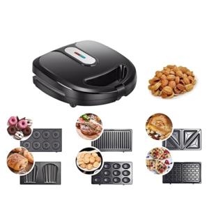6-in-1 Waffle and Sandwich Maker with Non-Stick Plate