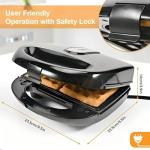 6-in-1 Waffle and Sandwich Maker with Non-Stick Plate