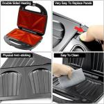 6-in-1 Waffle and Sandwich Maker with Non-Stick Plate