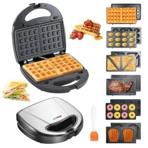 6-in-1 Waffle Iron and Sandwich Maker Set