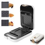 White 3-in-1 Sandwich Maker with Non-Stick Plates