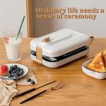 White 3-in-1 Sandwich Maker with Non-Stick Plates