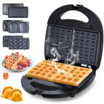 6-in-1 Waffle Maker and Breakfast Sandwich Press