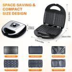 6-in-1 Waffle Maker and Breakfast Sandwich Press
