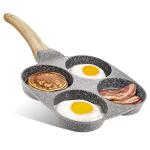 Dove Gray Nonstick 4-Cup Omelette Pan with Lid