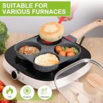 Nonstick 4-Cup Egg Frying Pan with Lid