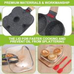 Nonstick 4-Cup Egg Frying Pan with Lid