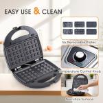 JOVELL 3-in-1 Mini Waffle and Sandwich Maker