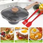 Nonstick 4-Cup Egg Frying Pan with Lid
