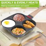 Nonstick 4-Cup Egg Frying Pan with Lid