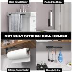 Matte Black Paper Towel Holder - Adhesive or Drill