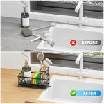 Cisily Black Sponge Holder and Sink Organizer