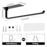 Matte Black Paper Towel Holder - Adhesive or Drill