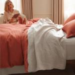 Bedsure Linen Sheets - Queen Size Bed, Blend from Linen Cotton Bedsheets, Breathable Cotton Bedsheets, Gifts for All Seasons, 4 Pieces, Linen