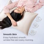 Bedsure Satin Pillowcase for Hair - Beige Satin Pillow Cases Standard Size with Zipper 2 Pack, Similar to Silk Pillow Cases for Skin, Silky & Soft, Gifts for Women Men, 20x26 Inches