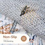 OPPODREAM Soft Neutral Area Rugs 5x7, 5x7 Washable Rug with Non Slip Backing, 5 x 7 Faux Cashmere Low-Pile Carpet, Light Grey & Ivory Cream