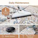 OPPODREAM Soft Neutral Area Rugs 5x7, 5x7 Washable Rug with Non Slip Backing, 5 x 7 Faux Cashmere Low-Pile Carpet, Light Grey & Ivory Cream