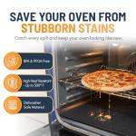 Oven Liners for Bottom of Oven - 2 Pack Large Heavy Duty Mats, 17”x25” Non-Stick Reusable Liner for Electric, Gas, Toaster Ovens, Grills - BPA & PFOA Free Kitchen Accessory to Keep Oven Clean (Black)